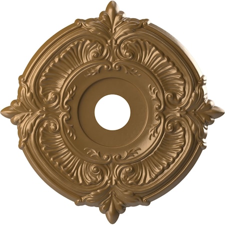 Ekena Millwork Attica PVC Clng Medallion (Fits Canopies up to 6 3/4"), Metallic Gold Rush, 19"OD x 3 1/2"ID x 1"P CMP19ATCGH